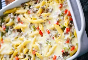 Beef-and-Cheese-Philly-Cheesesteak-Pasta-Bake-with-Philly-Cheesesteak-Blend-Olive-Oil-2