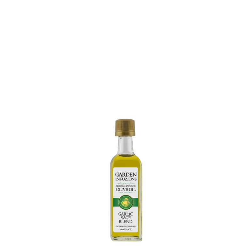 60ml Garlic & Sage Infused Olive Oil Blend – earthy herb flavor