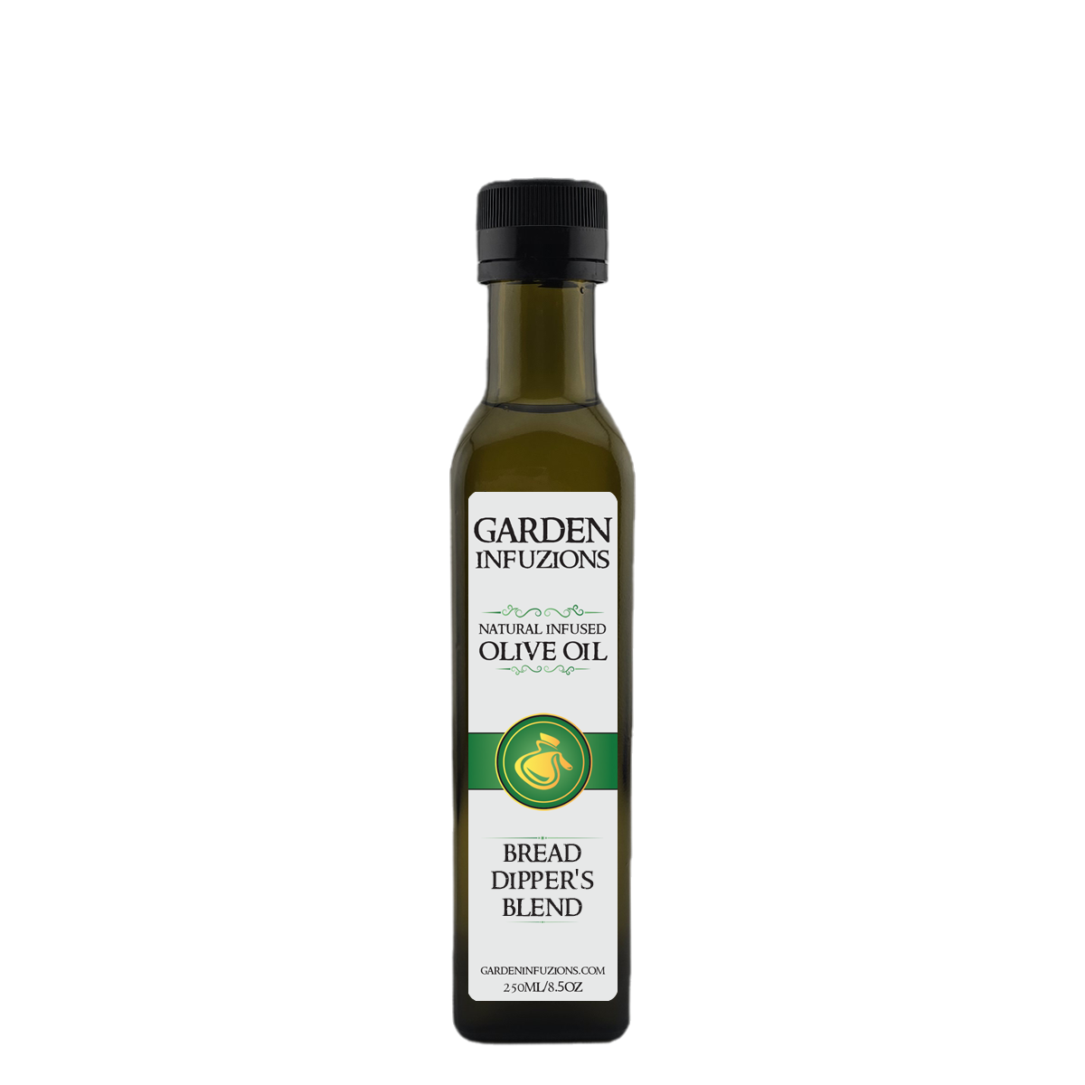 Bread Dipper’s Infused Olive Oil Blend 250ml bottle served with crusty bread for dipping