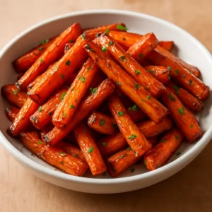 Honey roasted carrots finished with cardamom infused olive oil