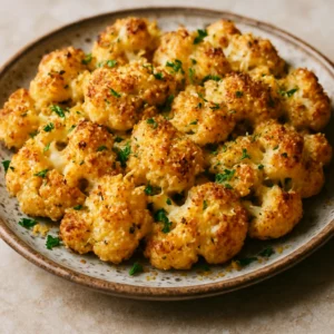 Golden roasted cauliflower with Parmesan, parsley, and lemon zest