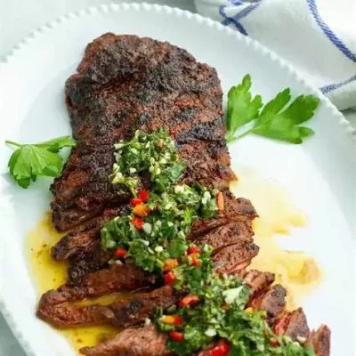Grilled Skirt Steak with Argentinean Chimichurri Blend Olive Oil Marinade 1