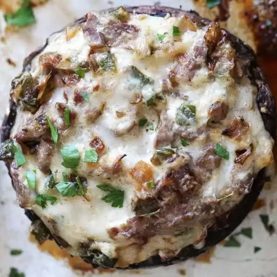 garden infuzions recipes cheesesteak stuffed mushrooms with philly cheesesteak blend olive oil