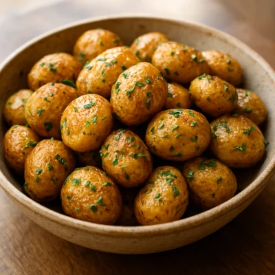 Golden ranch roasted baby potatoes with parsley and chives